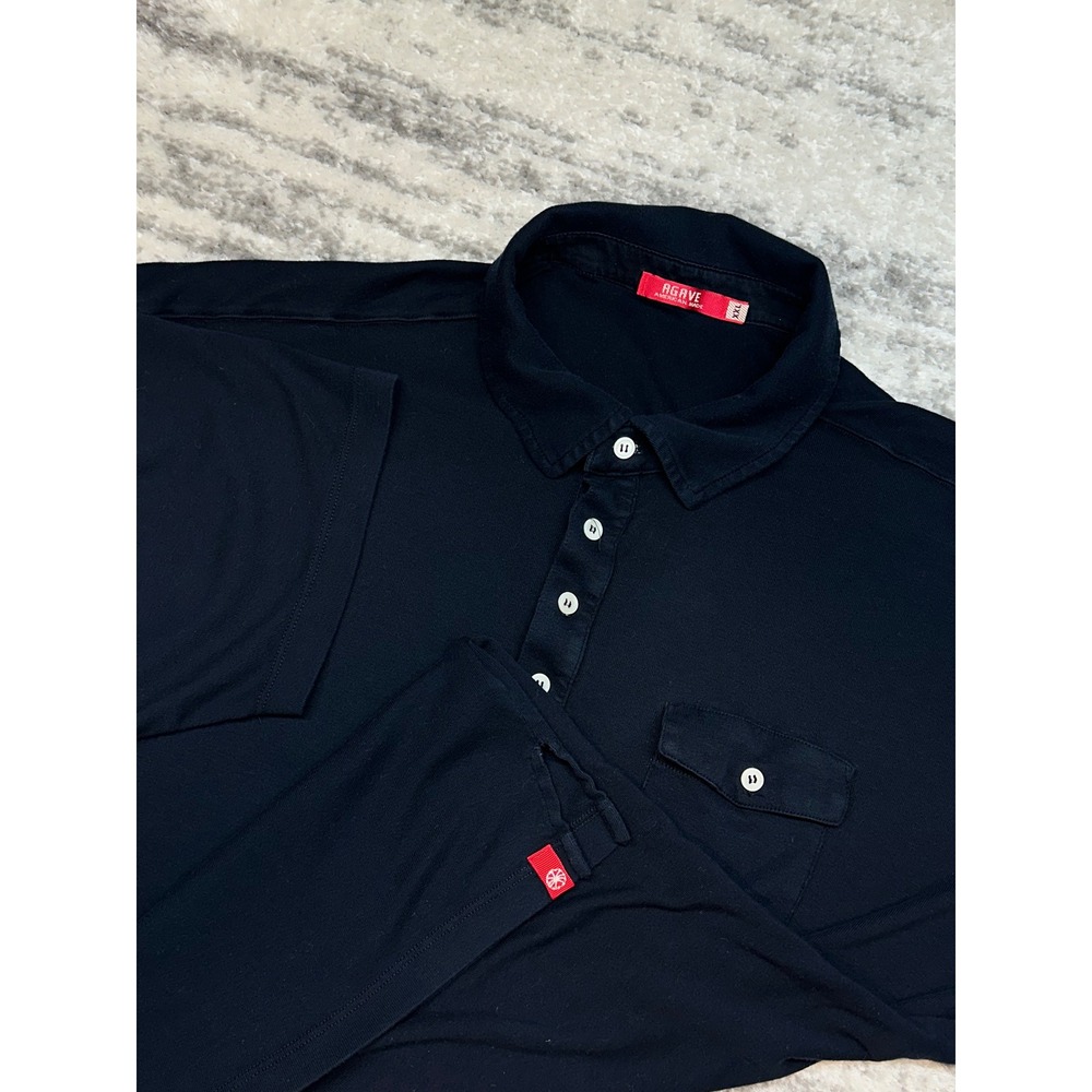 Agave Polo Shirt Mens XXL Navy Short Sleeve Pocket‎ AgaveLux Made in USA
